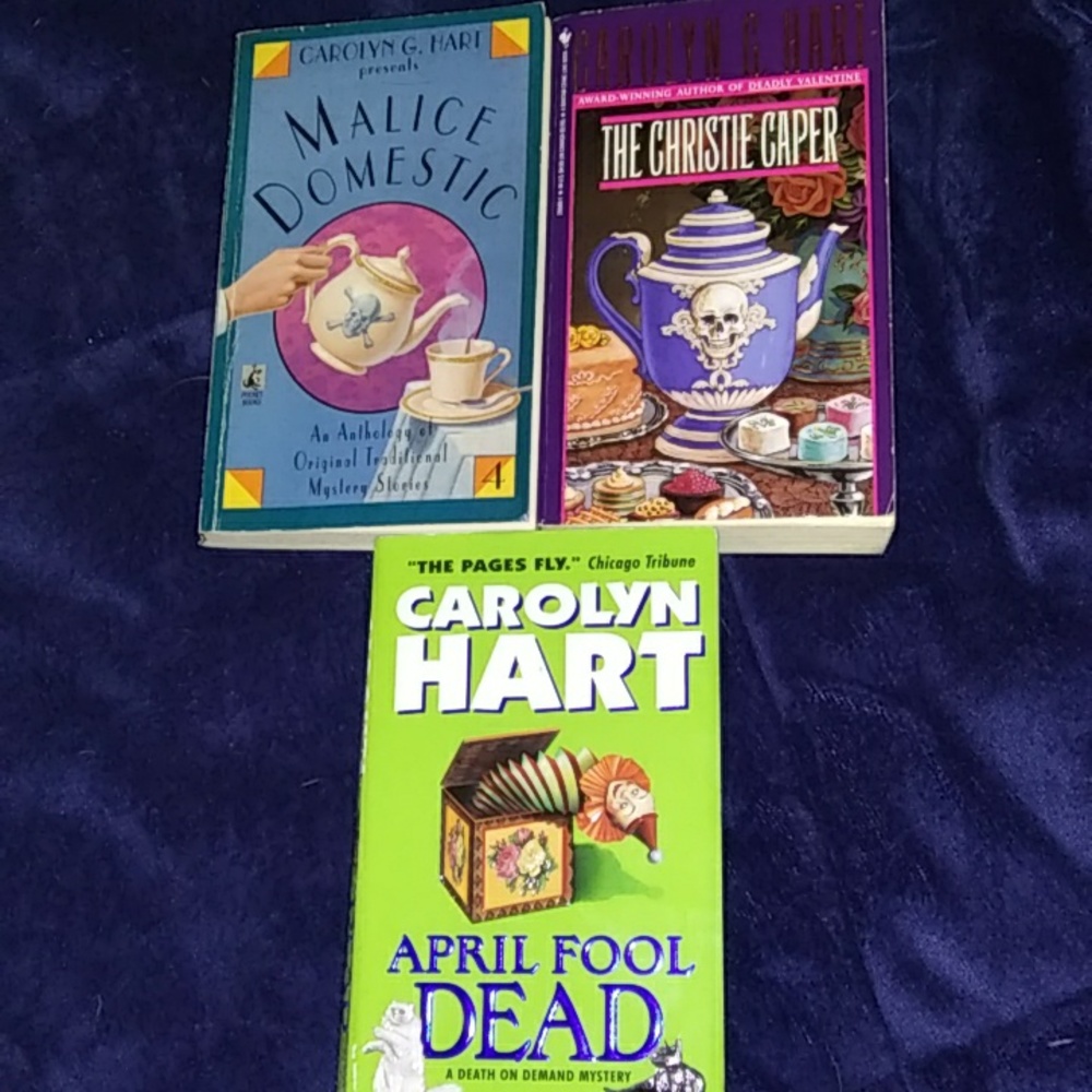 3 Carolyn Hart mystery paperback books